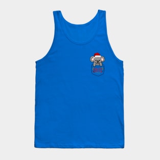 Cute Christmas koala popping out of the pocket Tank Top